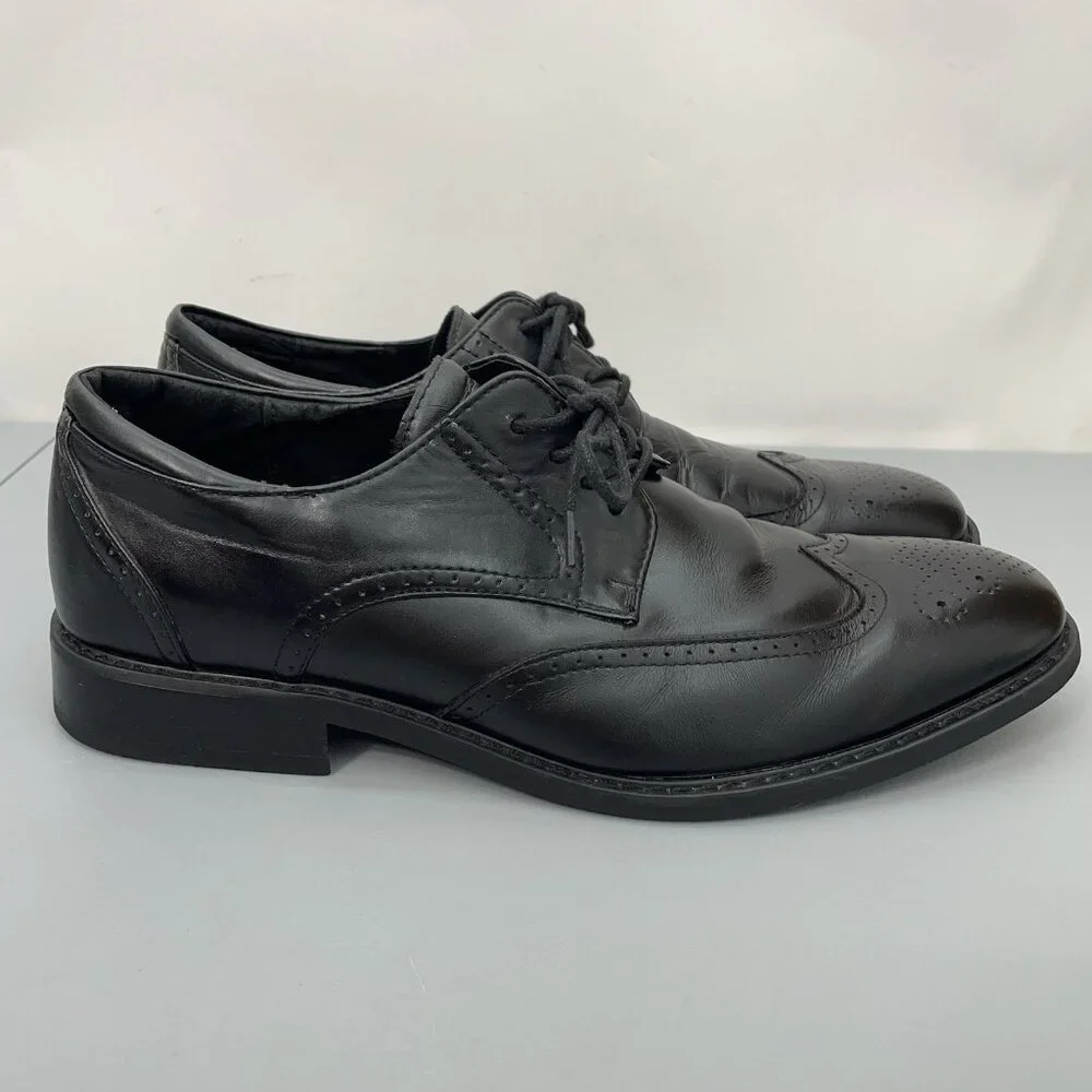 Joseph Abboud Wingtip Dress Oxford Shoes Italian Leather Black Mens‎ 11 D